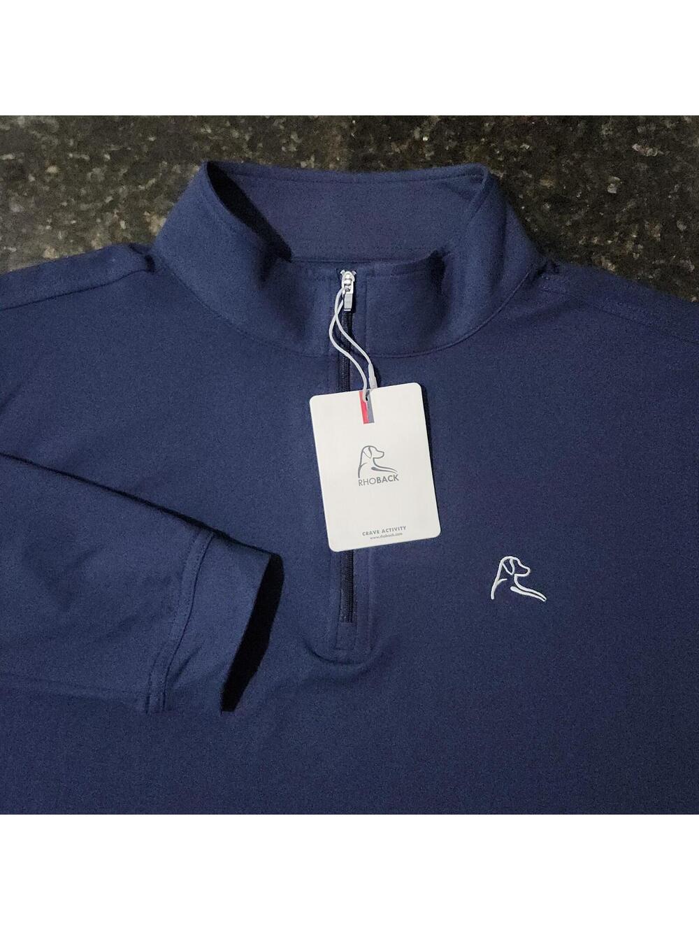 NWT Rhoback Quarter 1/4 Zip Pullover Golf Performance Stretch Logo Mens Medium